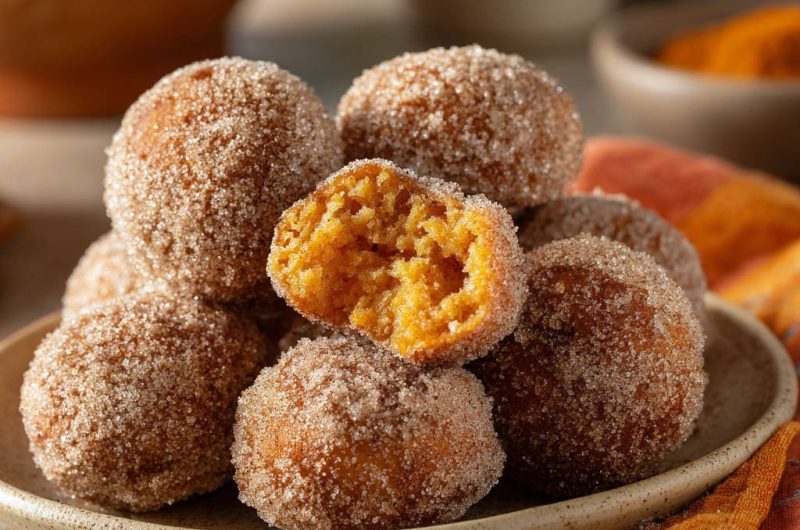 Cinnamon Sugar Pumpkin Donut Holes