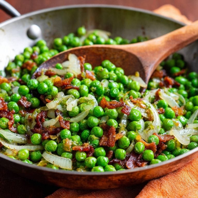 Garden Peas with Crispy Bacon & Onions: Crisp-Tender Perfection!