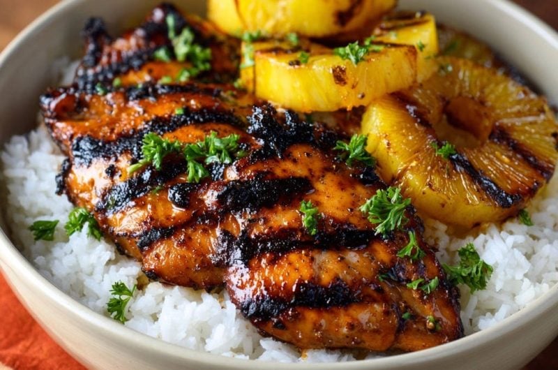 Hawaiian Grilled Chicken and Pineapple Bowls