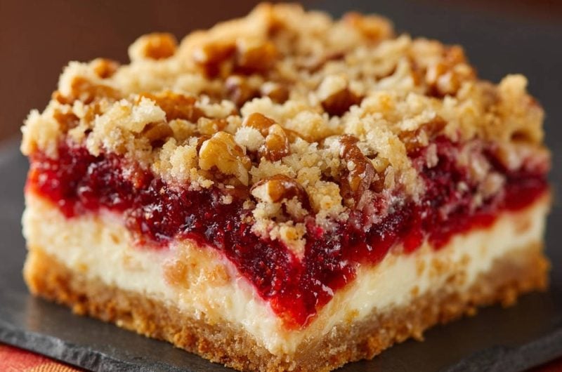 Raspberry Swirl Cheesecake Bars