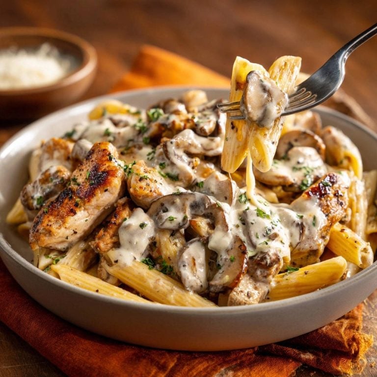 Creamy Garlic Chicken and Mushroom Pasta: Never Dry, Always Tender