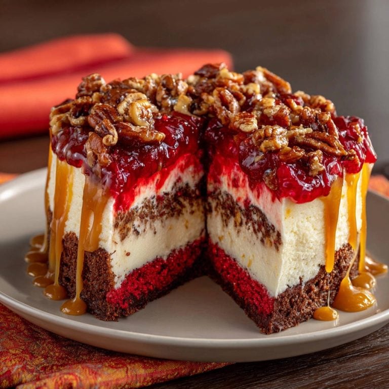 Decadent Red Velvet Pecan Caramel Cheesecake: Crack-Proof Perfection