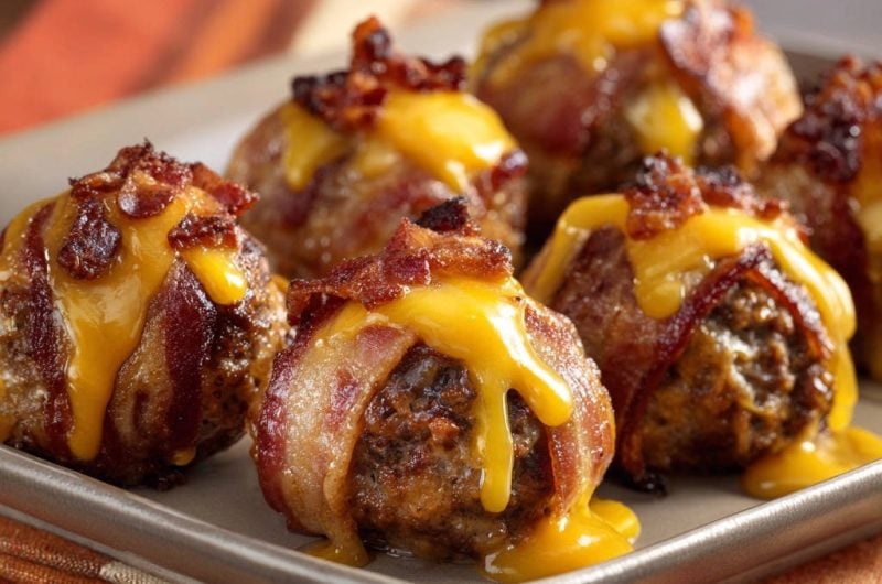 Bacon Cheeseburger Meatball Bites