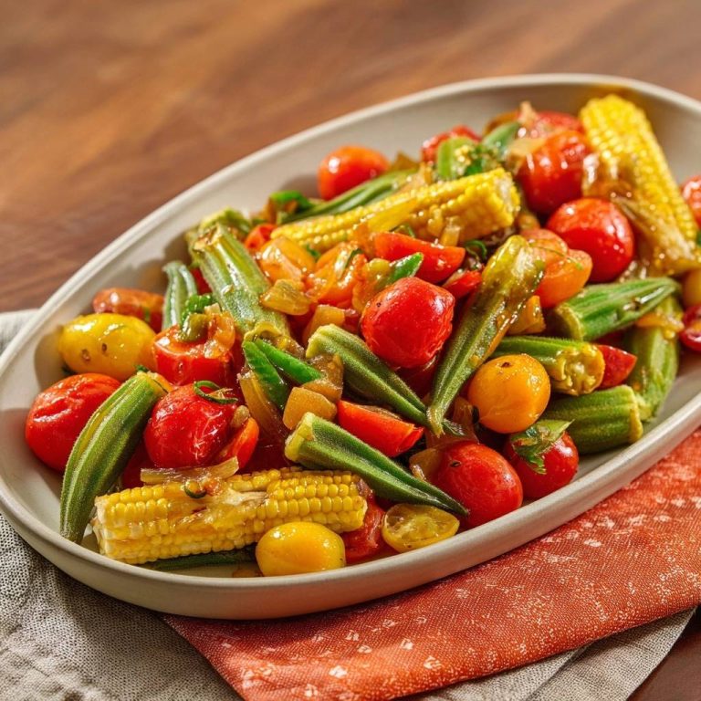 Colorful Okra Tomato Corn Saute: No-Slime Perfection