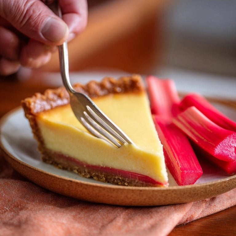 Creamy Rhubarb Custard Tart: No More Soggy Bottoms!