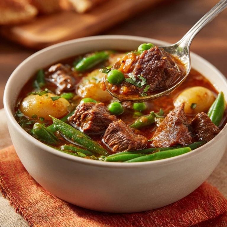 Hearty Beef Stew with Potatoes and Green Beans
