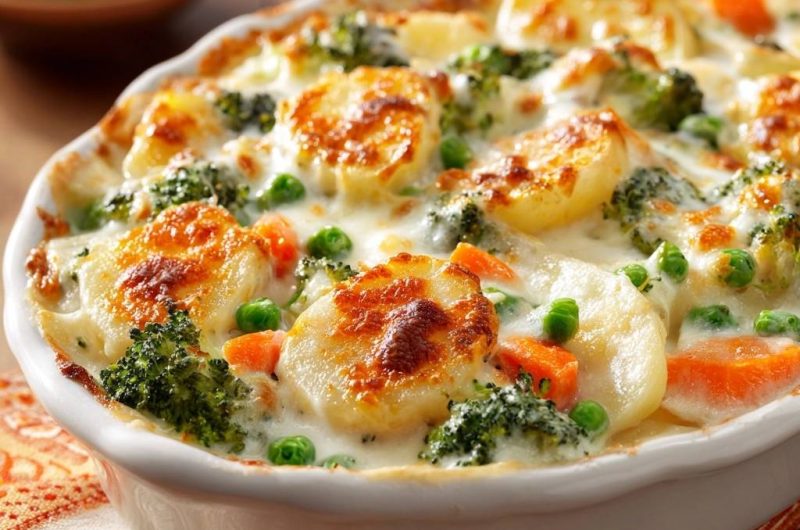 Cheesy Potato Veggie Bake