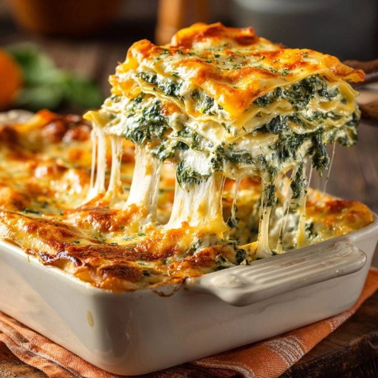 Creamy Spinach Lasagna with Firm Layers