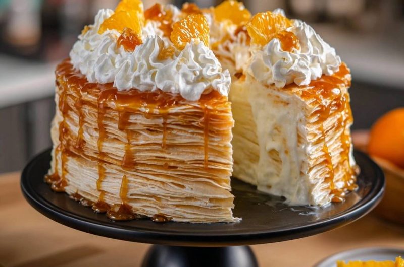 Orange Caramel Crepe Cake